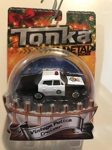 Tonka Diecast Metal Bodies Christmas Edition Vintage Police Cruiser Black White - Picture 1 of 7