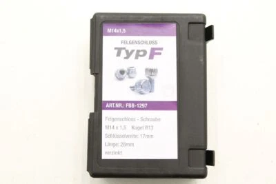 VW BBS Wheel Locking Wheel Bolts Wheel Security M14x1.5 SW17 L28 Ball Seat R13 - Image 1 of 3