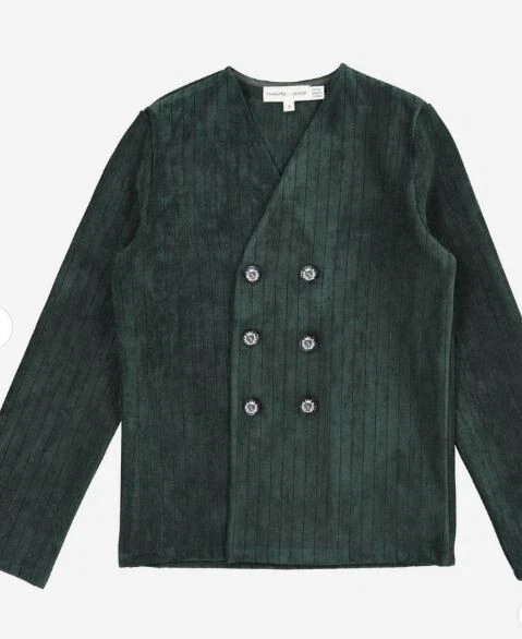 Blazer de terciopelo verde Charlotte and George para niños Foto 1 de 1