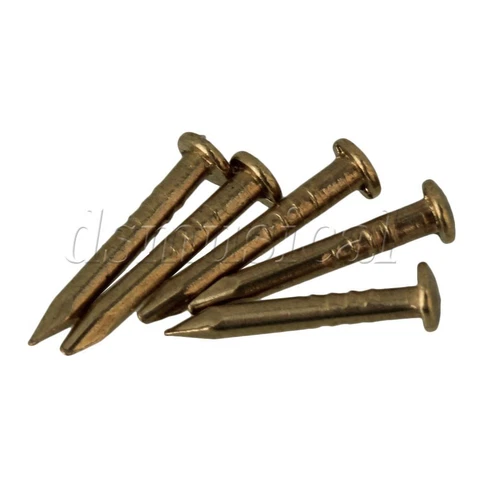 100 Pcs 10mm Copper Nails  Furniture Nail Studs with Round Head Brass Cover