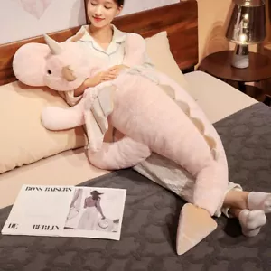 Pink Giant 51" FLYING SNOW DRAGON Stuffed Animal 130cm Large Plush Toy Kids Gift - Picture 1 of 4
