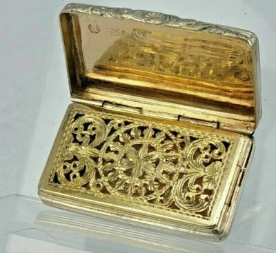 1832 Vinagreta de plata georgiana de Jorge IV por Taylor & Perry dorada Foto 1 de 4