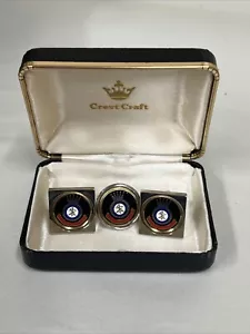Vintage Salvation Army Blood And Fire Cufflinks And Tie Tack - Picture 1 of 5