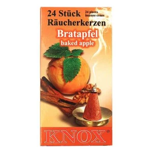 KNOX Baked Apple Scent German Cone Incense 24/box - Medium Size 1.1 Inch (28mm) - Picture 1 of 2