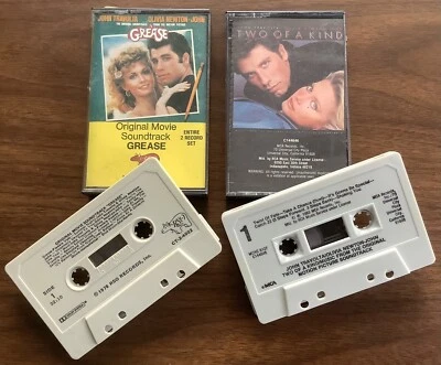 1978 GREASE & TWO OF A KIND Cassette Tape SOUNDTRACK Travolta Olivia Newton John - Image 1 of 4