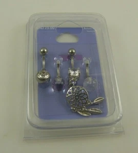 Dream catcher belly button navel ring piercing naval clear ball crystal - Picture 1 of 5