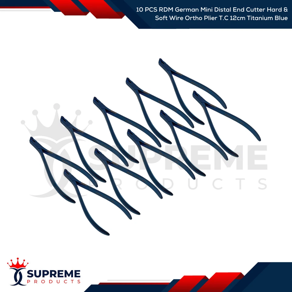 10 PÇS RDM alemão mini cortador de extremidade distal fio duro e macio alicate ortográfico TC 12cm - Imagem 1 de 1