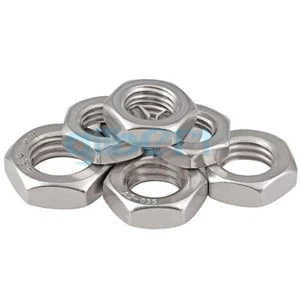 Tuerca delgada hexagonal plana de acero inoxidable M2.5/M3/M4/M5/M6/M8/M10/M12/M14/M16 304 - Imagen 1 de 6