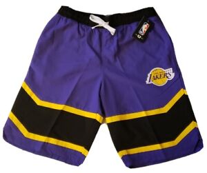 Los Angeles Lakers Mens NBA Basketball Shorts Large Purple Gold NWT 
