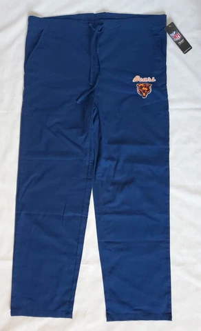 NFL Chicago Bears Sleepwear Pants Mens Small Navy With Pockets Drawstring Cover