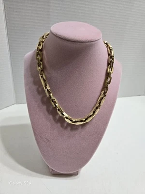 EDDIE BORGO Collar Supra Eslabón Latón Chapado en Oro con Cierre Oculto - 18"... Foto 1 de 4