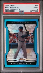 Topps Finest Ken Griffey Jr. #17 Blue Refractor 2009 #d/399 PSA 9 Mint Mariners - Imagen 1 de 2