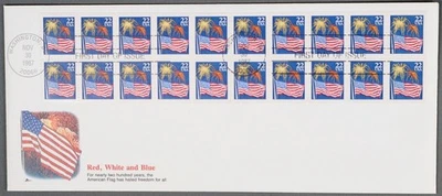MayfairStamps US FDC 1987 Washington DC Block Flag & Fireworks Fleetwood First D - Image 1 of 2