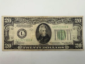 1934 Series A $20 Dollar U.S. Federal Reserve Note San Francisco Fr#2055 SPC991 - Picture 1 of 3