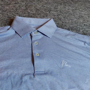 Rhoback Men’s M The Whaler Heather Stripe Short Sleeve Performance Polo Golf - Picture 1 of 9
