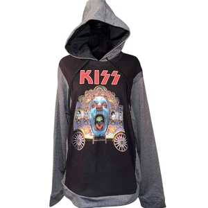 Upcycled Reworked Sweatshirt Band Tshirt Multicolor Hoodie Med See Description - Picture 1 of 4