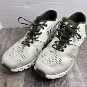 On Cloud X White and Green Men’s Running Shoe Helion Size W 11 - Picture 1 of 8