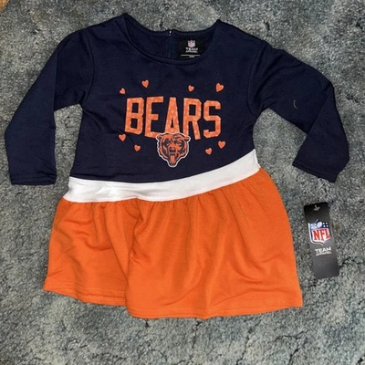 NFL Chicago Bears младенца девочек длинным рукавом Джерси платье новый - Изображение 1 из 4