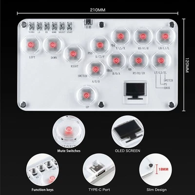 Enjoy Enhanced Gameplay with Rim Design on Leverless Arcade Controller - Image 1 of 4