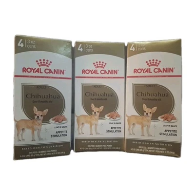 12 3oz Can ROYAL CANIN Adult CHIHUAHUA Loaf Sauce Wet Appetite Stimulation food  - Image 1 of 4