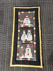 Colcha de Navidad hecha a mano muñeco de nieve muñeco de nieve ¡Muy bonita! - Imagen 1 de 4