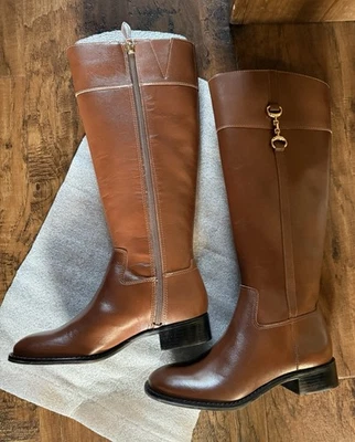 Talbots Women's Leather Upper Brown Riding Boots New Wihthout Box, Size 5 1/2 M - Image 1 of 4
