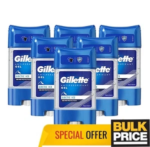 Gillette Arctic Ice Gel Deodorant Long-Lasting Sweat Odor Protection 70ml 6-Pack - Picture 1 of 6