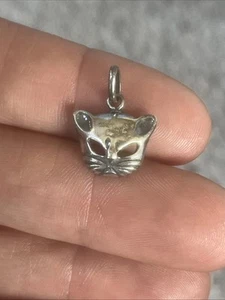 Sterling Silver Charm Bracelet Pendant 925 Jewelry Vintage Cat Hallmarked - Picture 1 of 6