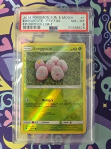 Pokémon TCG Sun & Moon Forbidden Light Reverse Holo Exeggcute 1/131 PSA 8 POP 2 - Picture 1 of 2