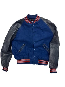 Vintage 80s 90s Art-Flo Varsity Letterman Jacket Wool Leather men’s size Large - Picture 1 of 9