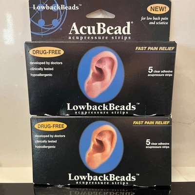 New 10 AcuBead Lowback Lower Back Sciatica Beads Acupressure Strips Clear USA - Image 1 of 4