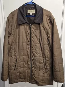 Pronto Uomo Brown Quilted/Puffer Jacket Zip Up Mens LT - Picture 1 of 4