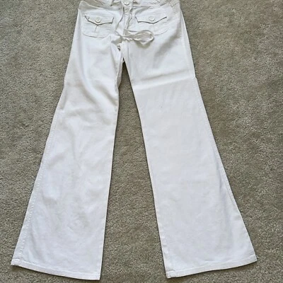 Blue Asphalt Y2K Pants White Vintage Cute Pockets Size 3 31 L32 Few Marks - Image 1 of 4