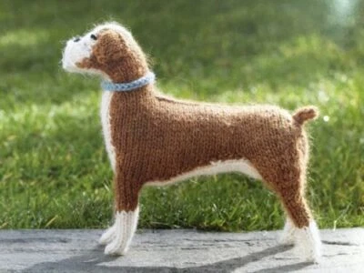 Photocopy Knitting Pattern - Knit Your Own Boxer Dog 19cm Long - 0250