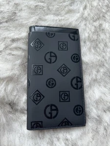 Cartera de cuero de becerro Giorgio Armani Milano con logotipo completo - negra - PVP £690 - Imagen 1 de 10