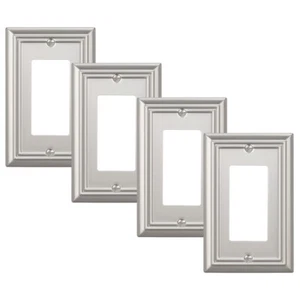 DEWENWILS 4 Pack Metal Wall Outlet Cover Decorator Wall Plates for Receptacle US - Picture 1 of 8