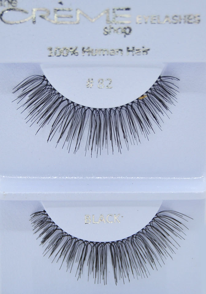 12 pares de pestañas en crema 100 % cabello humano #82 Foto 1 de 1