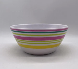 New Martha Stewart 6 Inch Cereal Bowl Striped With Palm Leaf NWT - Picture 1 of 4