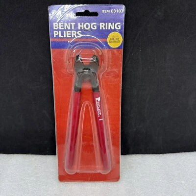 Pittsburgh Bent Hog Ring Pliers with Vinyl Comfort Grips! #03103 - Image 1 of 4