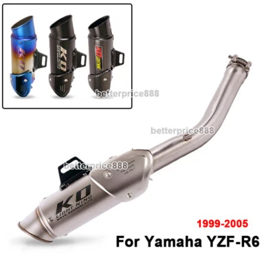 Silenciador de enlace de tubo de escape modificado con DB Killer para Yamaha YZF-R6 1999-2005 Foto 1 de 4