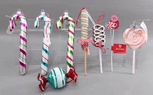 Candy Ornaments - Lollipop, Pepper Mint, Candy Cane Ashland, Ribbon YOU CHOOSE - Picture 1 of 32