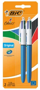 NEW BIC 4 Colours Original Ballpoint Pen - Assorted Colours RED BLACK BLUE GREEN - Picture 1 of 7