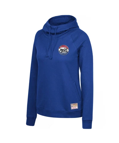 Mitchell & Ness Women's Large Brooklyn Nets Blue Funnel Neck Pullover Hoodie XL Cover