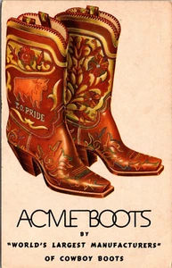 ADVERTISING - ACME BOOT MANUFACTURING COMPANY - OLD POSTCARD - Picture 1 of 2