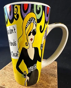 American Atelier "Friends don't let friends drink Decaf" Latte Cup Delish Gifts - Picture 1 of 8