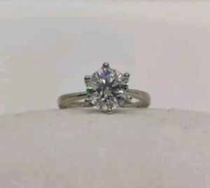 2ct Moissanite Engagement Ring Size 8 925 GRA Passed Tester - Picture 1 of 1