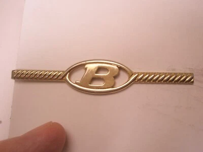 B Monograma Inicial Letra Fuente Vintage SWANK GRANDE Barra de Corbata Clip Foto 1 de 4
