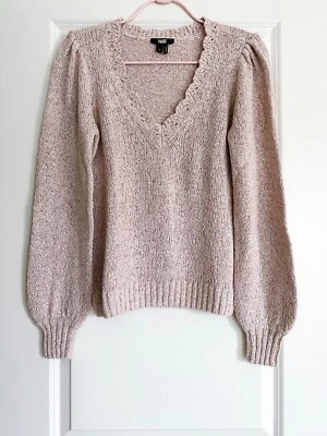 Suéter Paige Mezcla Algodón Seda Cuello en V en Rosa Multi Talla S Foto 1 de 4