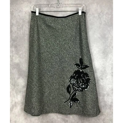 The Limited Tweed Skirt Wool Silk Blend A Line Midi Length Sequins Rose Size 8 - Image 1 of 4
