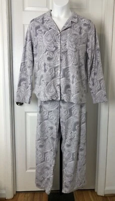 Conjunto de pijama Adonna para mujer XL gris cachemira manga larga botón delantero suave polar Foto 1 de 4
